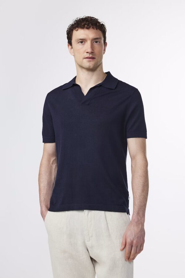 Ryan knitted polo navy - Image 2