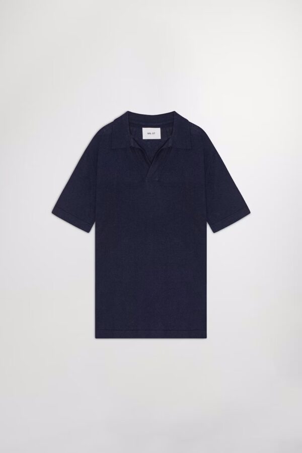 Ryan knitted polo navy - Image 3