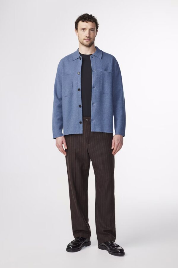 Jonas boiled wool overshirt blue