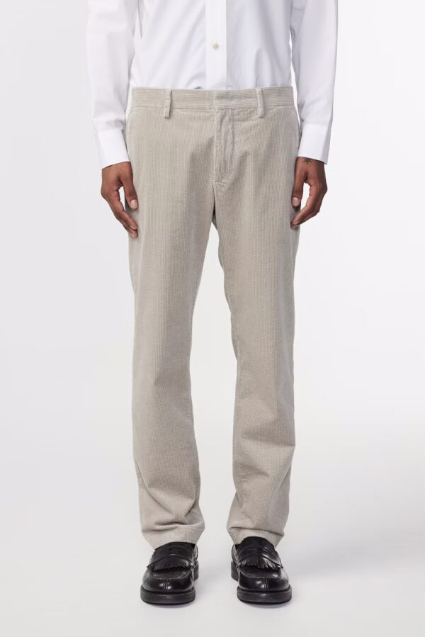 Theo Tapered leg corduroy slim fit Trousers fog