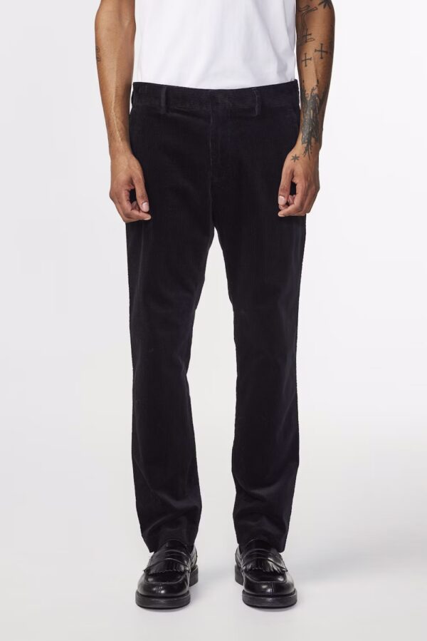 Theo Tapered leg corduroy slim fit Trousers BLACK