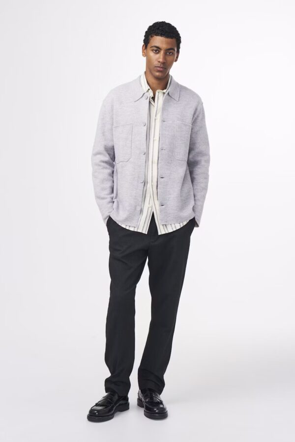 Jonas Boiled wool Overshirt grey melange