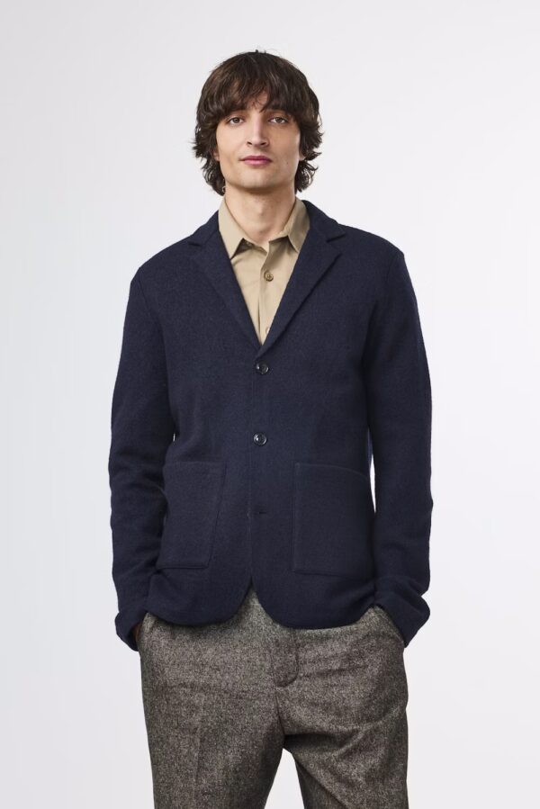 Boiled wool Blazer navy blue