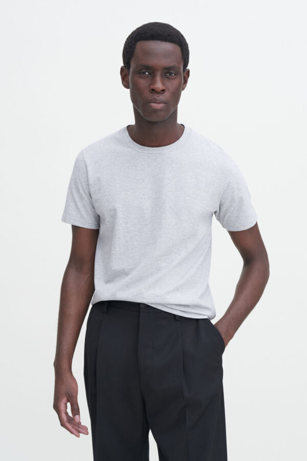 STRETCH COTTON T-SHIRT light grey mel - Image 4