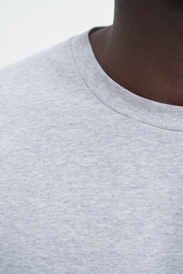 STRETCH COTTON T-SHIRT light grey mel - Image 2