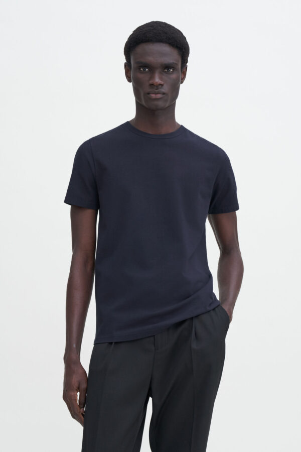 STRETCH COTTON T-SHIRT NAVY - Image 4