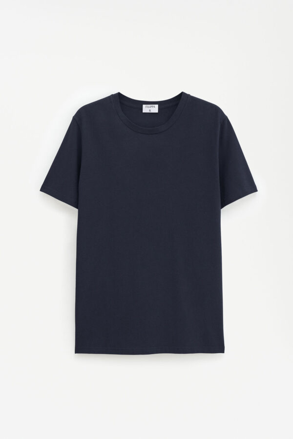 STRETCH COTTON T-SHIRT NAVY