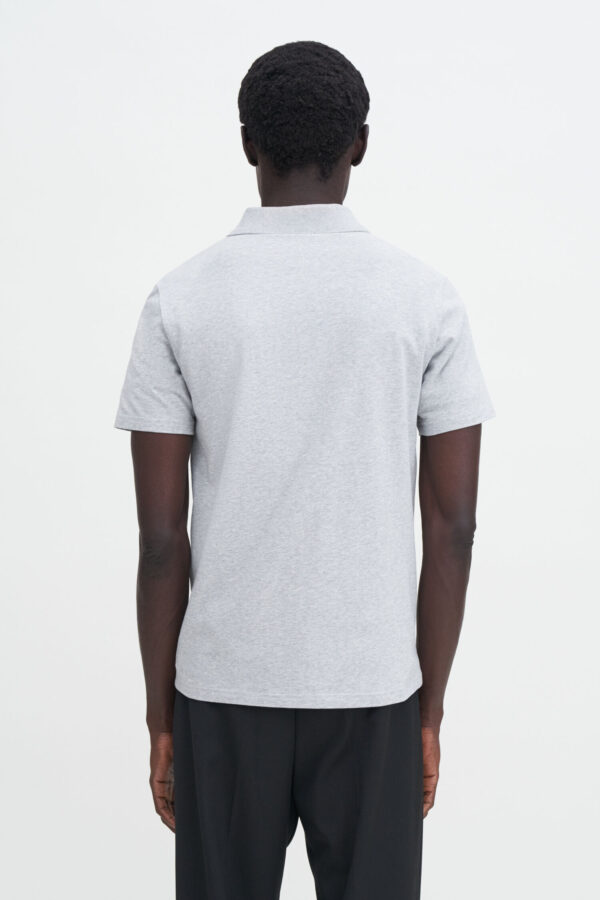 Stretch Cotton Polo T-Shirt light grey mel - Image 3