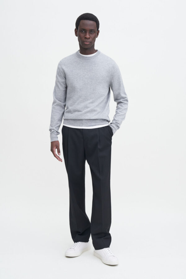 Cotton Merino Sweater light grey mel - Image 2