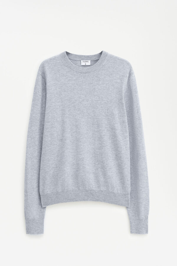 Cotton Merino Sweater light grey mel - Image 5