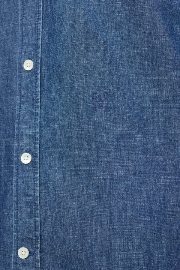 Cotton Shirt mid blue - Image 5