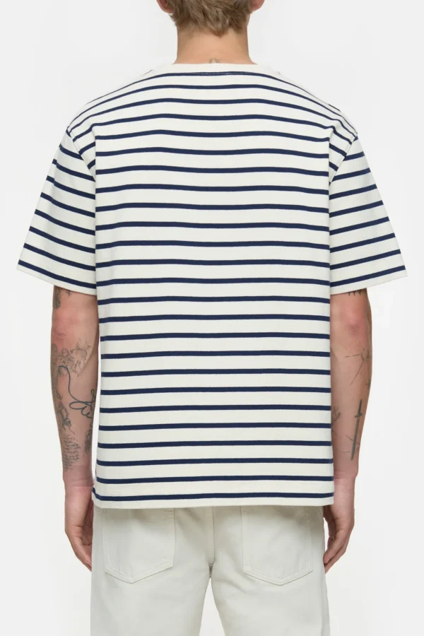 Cotton T-shirt striped ivory - Image 3