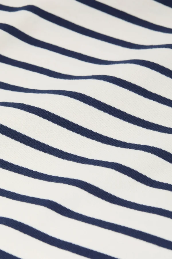 Cotton T-shirt striped ivory - Image 5