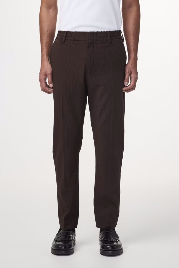 Billie Seersucker Trousers brown stripe