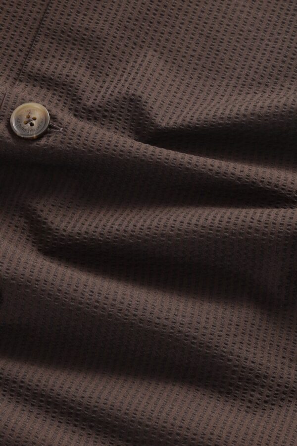 Zander Seersucker shirt brown stripe - Image 5