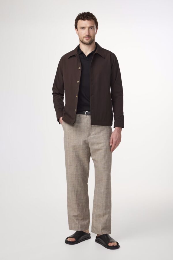 Zander Seersucker shirt brown stripe - Image 3