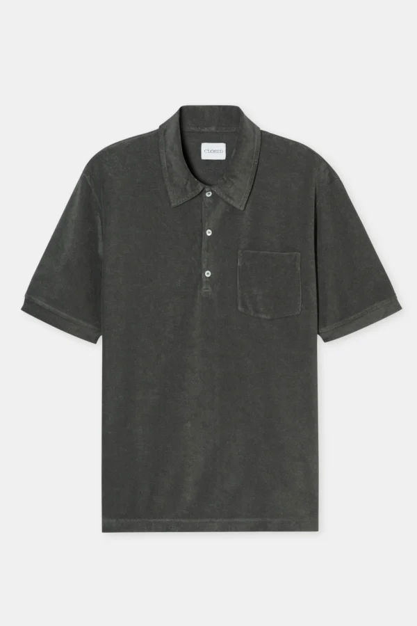 Shirt with polo collar pepper grey - Image 3