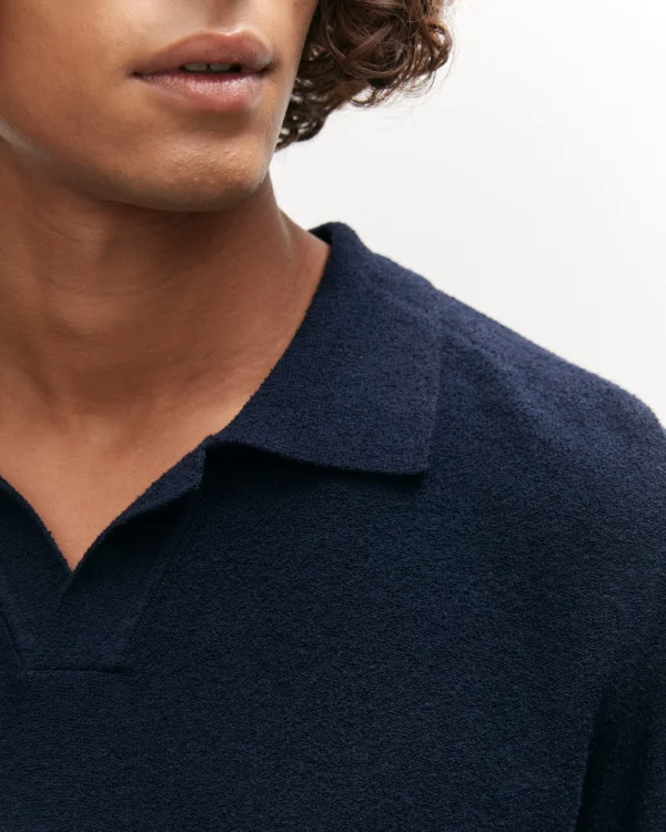 Boucle Knit Polo navy - Image 4