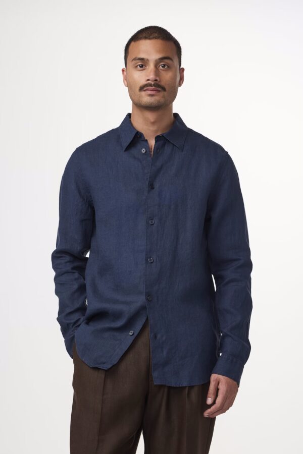 Enzo Linen Shirt navy blue