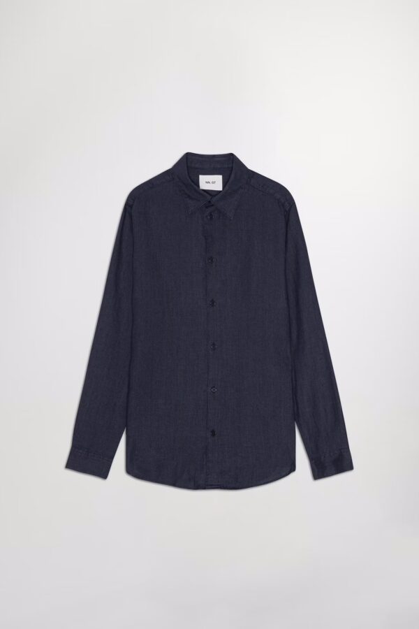 Enzo Linen Shirt navy blue - Image 5