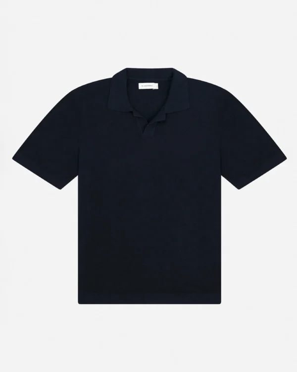 Boucle Knit Polo navy - Image 5